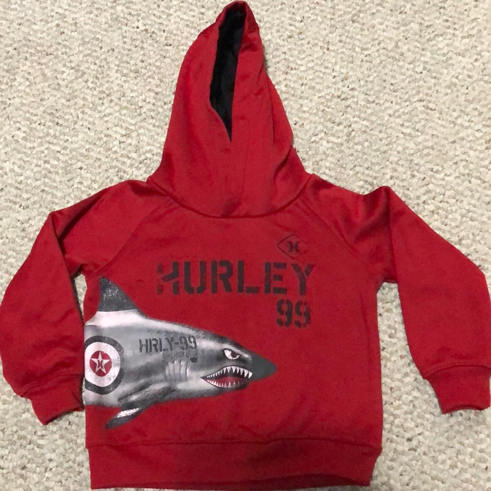 Hurley red hooded sweat shirt